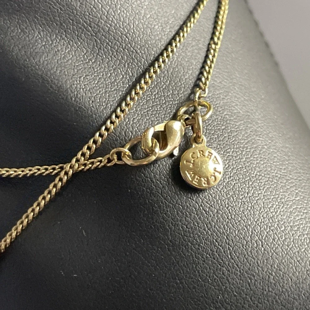 J Crew Long Necklace Rhinestone Bar Charm Star Gold Tone Jewelry - Picture 10 of 13